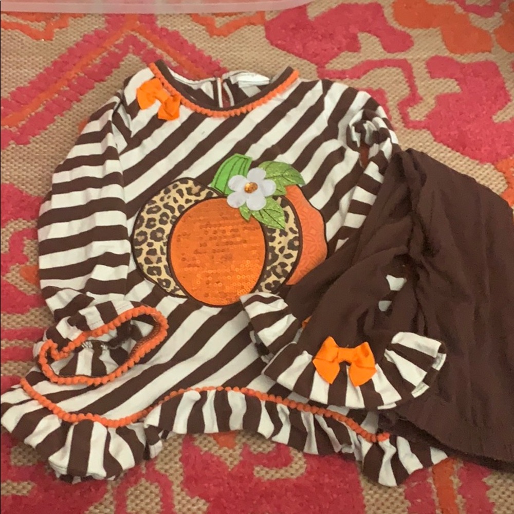 Pumpkin/Fall matching outfit for girls